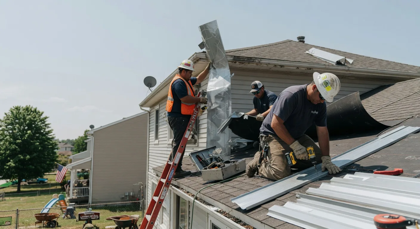 Storm Damage Metal Roof Repair in East Branch, NY